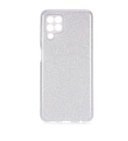 Galaxy A22 4G Kılıf Simli Renkli Silikon (Gri)