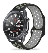 Xiaomi Mi Watch Color KRD-02 Suya Dayanıklı Delikli Renkli Silikon Kordon (Siyah-Gri)