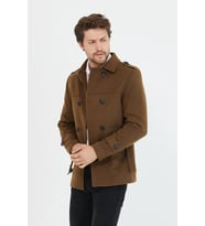 Mero Life Erkek Kemerli Kaşe Kaban Trenç Model (Taba)