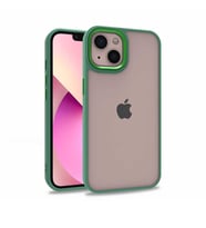 Apple iPhone 13 Kılıf Zore Flora Buton,Kenar Çevresi Renkli Kılıf (Yeşil)