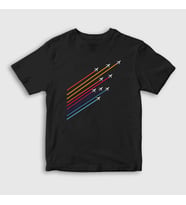 Presmono Unisex Çocuk Beyaz Show Pilot Airplane Uçak T-Shirt 411632tt (Siyah)