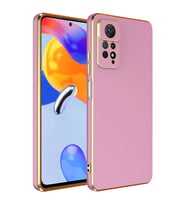 Xiaomi Redmi Note 12 Pro 4G Kılıf Kenarları Gold Kamera Korumalı Renkli Pastel Silikon Koyu Yeşil BARK (Mor)