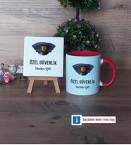 Özel Güvenlik Görevlisi Dekoratif Taş, Kupa Bardak Kırmızı Hediye (Model 1)