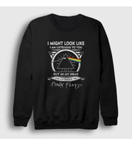 Presmono Unisex Beyaz Listening To Pink Floyd Sweatshirt 351359tt (Siyah)