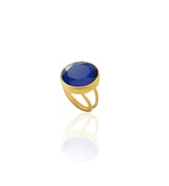 Kadir Jewellery 22 Ayar Altın Kaplama Zirkon Taşlı Kadın Otantik Yüzük (Parlement)