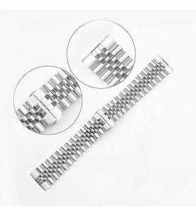 Huawei GT2 46mm KRD-36 22mm Metal Klipsli Tasarım Kordon (Gümüş)