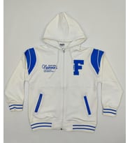 Kız Erkek Çocuk Unisex Kapüşonlu Kolej Ceket  (Beyaz)