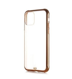 Apple iPhone 12 Pro Max Kılıf Kamera Korumalı Kenarları Renkli Şeffaf Voit Silikon (Gold)