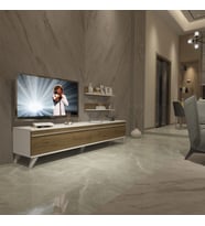 Eko 4 Mdf Std Retro Tv Ünitesi Tv Sehpası (Beyaz - Pera)