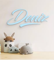 BK Gift Kişiye Özel İsimli Ahşap Duvar Yazısı-1 (Mavi)