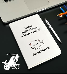Kişiye Özel Burç Tasarımlı Esprili Defter Kalem Seti (Model 12)