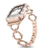 Apple Watch 38mm KRD-56 Halka Tasarım Metal Kordon (Rose)