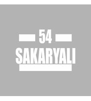54 Sakaryalı Araba Sticker siyah 16x9 CM (Beyaz)