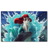 Cakapuzzle Deniz Kızı Kedisi Animasyon Görseli Puzzle Yapboz MDF (Ahşap) (500 Parça)