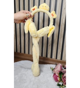 Lav Mer Kids Peluş kulak ısıtıcı. Hayvan figürlü ses çıkartan kulaklık (Sarı)