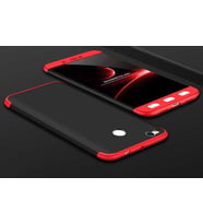 Xiaomi Redmi 4x Kılıf Zore Ays Full Koruma Kılıf (Siyah-Kırmızı)