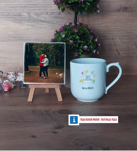 Doğum Günü Hediyesi Fotoğraflı Dekoratif Taş, Kupa Bardak Beyaz Hediye (Model 5)