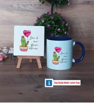 Arkadaşa Hediye Kaktüs Dekoratif Taş, Kupa Bardak Kırmızı Hediye Doğum Günü Hediyesi (Model 2)