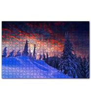 Cakapuzzle Karla Kaplı Tepeler ve Mor Gökler  Puzzle Yapboz MDF (Ahşap) (255 Parça)