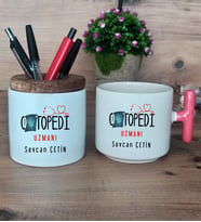 Ortopedi Uzmanı Hediye Sepeti Kupa Bardak T Kulplu, Kalemlik Hediyeleri Tıp Bayramı Hediyesi (Model 4)
