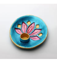 Lotus Seramik Tütsülük (Turkuaz-Rose Gold)