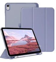 Apple iPad Air 11inç M2 2024 Kılıf Flip Cover Kalem Bölmeli PC Case A2902 A2903  (Leylak)