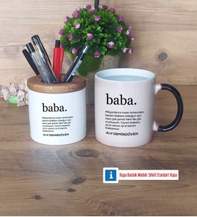 Babaya Hediye Kalemlik, Kupa Bardak T Kişiye Özel Hediye (Model 3)