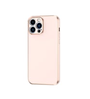 Apple iPhone 12 Pro Max Kılıf Kenarları Gold Kamera Korumalı Renkli Pastel Silikon Siyah BARK (Rose - Gold)