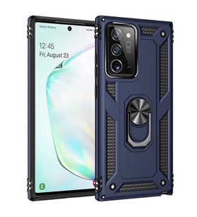 Galaxy Note 20 Ultra Kılıf Zore Vega Yüzüklü Standlı Zırh Kılıf (Mavi)