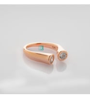 RevSilver Minimal Tasarım Yüzük 925 Ayar Kadın Takı Mücevher Beyaz Pırlanta Rose REV-KY-3015 (Gold)