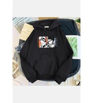 Naruto Hinata Kapşonlu Sweatshirt (Siyah)