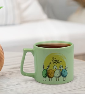 BK Gift Happy Easter Tasarımlı Pastel Yeşil Middle Kupa Bardak, Arkadaşa Hediye, Ev Hediyesi, Paskalya Bayramı Hediyesi, Ofis Hediyesi (Model 4)