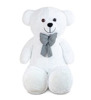 160 Peluş Ayı - Şık Papyonlu Dev Sevimlilik (Beyaz)