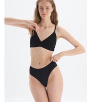 Elite Life Dikişsiz Seamless 3D Esnek Rahat Günlük Kullanım Brazilian Slip (Siyah)