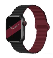 Samsung Galaxy Watch Gear S2 3 41mm 42mm Active 2 40mm 44mm Kordon Double Color (Siyah-Kırmızı)