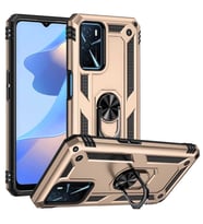 Oppo A16 Kılıf Zore Vega Yüzük Standlı Zırh Kılıf (Gold)