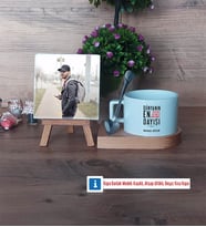 Dayıya Hediye Fotoğraflı Dekoratif Taş, Kupa Bardak Beyaz Hediye (Model 8)