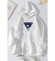 Unisex Space Baskılı Sweatshirt (A.Beyaz)