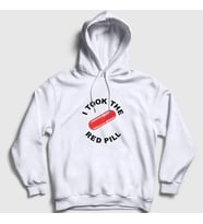 Presmono Unisex Beyaz I Took The Red Pill Ideology Kapüşonlu Sweatshirt 448009tt (Beyaz)