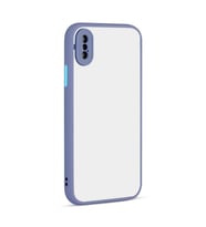 Apple iPhone XS Max 6.5 Kılıf Hux Düğme ve Kapak Zıt Renk Kılıf (Mor)