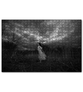 Cakapuzzle Kuru Sazlıklar İçindeki Beyazlı Kız  Puzzle Yapboz MDF (Ahşap) (255 Parça)