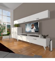 Decoraktiv Ekoflex 8 Slm Retro Tv Ünitesi Tv Sehpası (Beyaz)