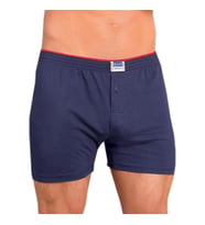 2 Adet Berrak 1099 Düğmeli Erkek Boxer %100 Pamuk Penye Boxer  (Lacivert)
