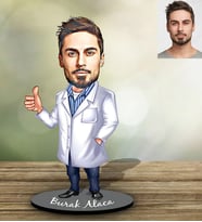 Kişiye Özel Doktor Tasarımlı Karikatür Ahşap Biblo Modelleri (Model 7)