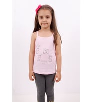 Toontoy Kız Çocuk Kedi Baskılı Atlet (Pembe)