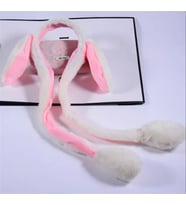 Hareketli Işıklı Tavşan Kulak Taç (Pembe)
