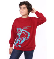 Toontoy Erkek Çocuk E harf Baskılı Sweatshirt (Bordo)