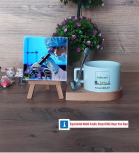 Laborant Fotoğraflı Dekoratif Taş, Kupa Bardak Beyaz Hediye (Model 8)