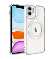 Apple iPhone 11 Kılıf Magsafe Wireless Şarj Özellikli Setro Kılıf (Gümüş)