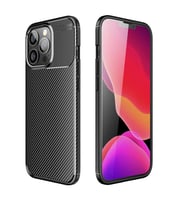 Uyumlu Model Apple iPhone 13 Pro Max Kılıf Karbon Silikon Case (Siyah)